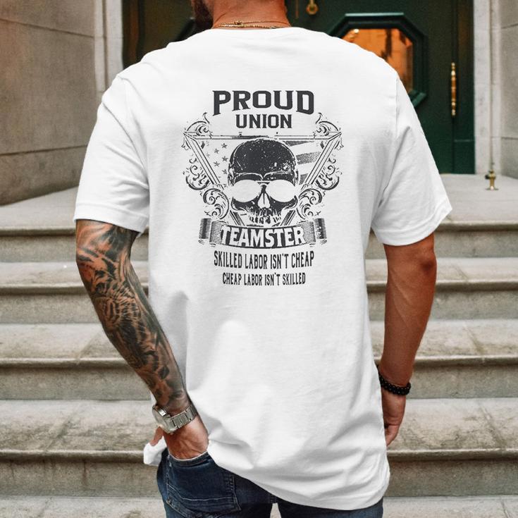 Proud Union Worker Teamster Mens Back Print T-shirt Gifts for Men