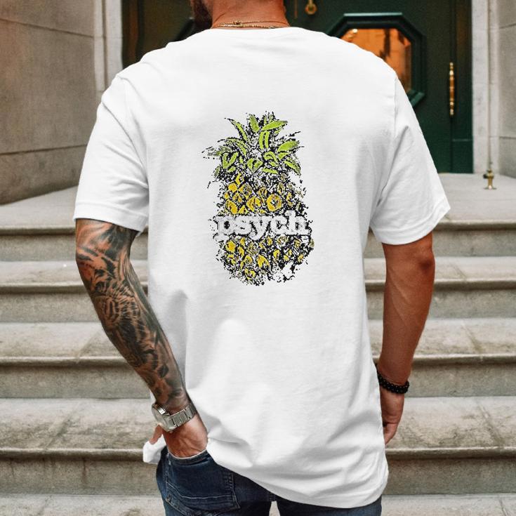 Psych Vintage Pineapple Mens Back Print T-shirt Gifts for Men