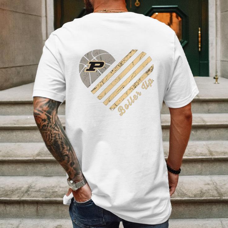 Purdue Boiler Up Heart Mens Back Print T-shirt Gifts for Men