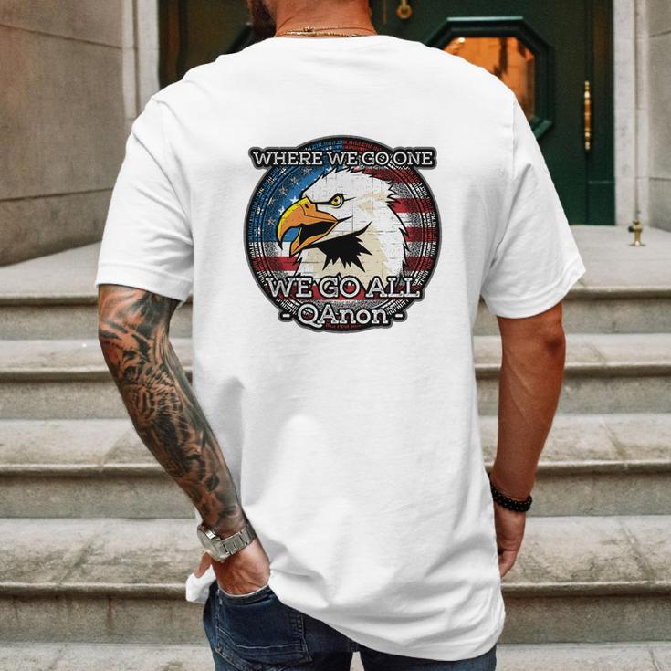 Q Anon Where We Go One We Go All Wwg1wga T-Shirt Mens Back Print T-shirt Gifts for Men