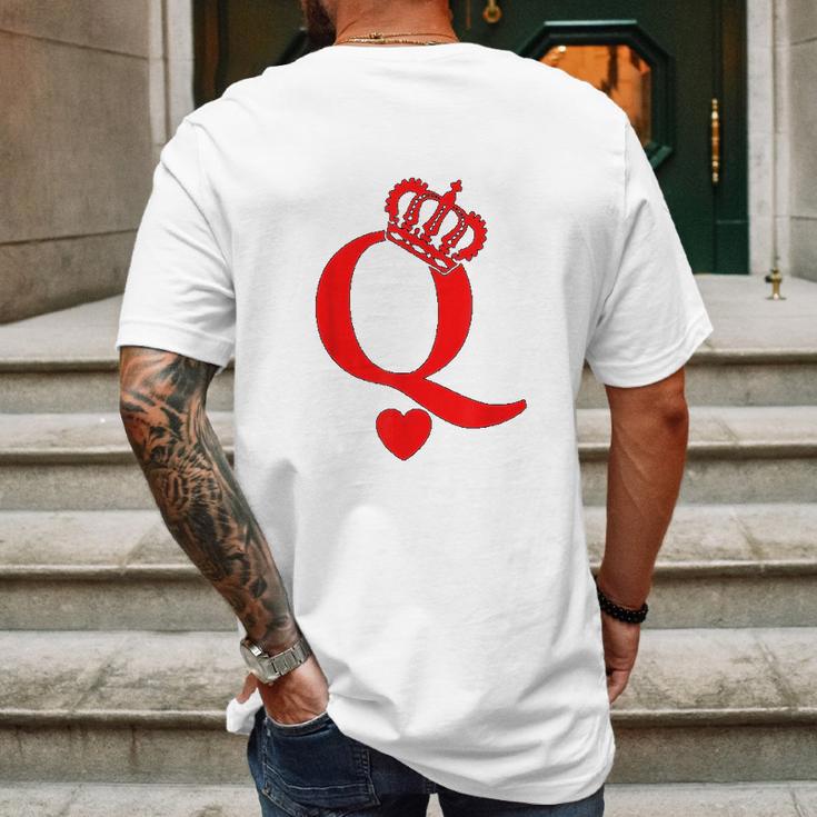 Queen Of Hearts King Of Hearts Playing Cards Deck Of Cards Mens Back Print T-shirt Gifts for Men