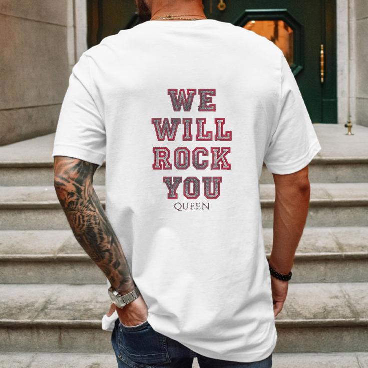 Queen Official We Will Rock You Pink Mens Back Print T-shirt Gifts for Men