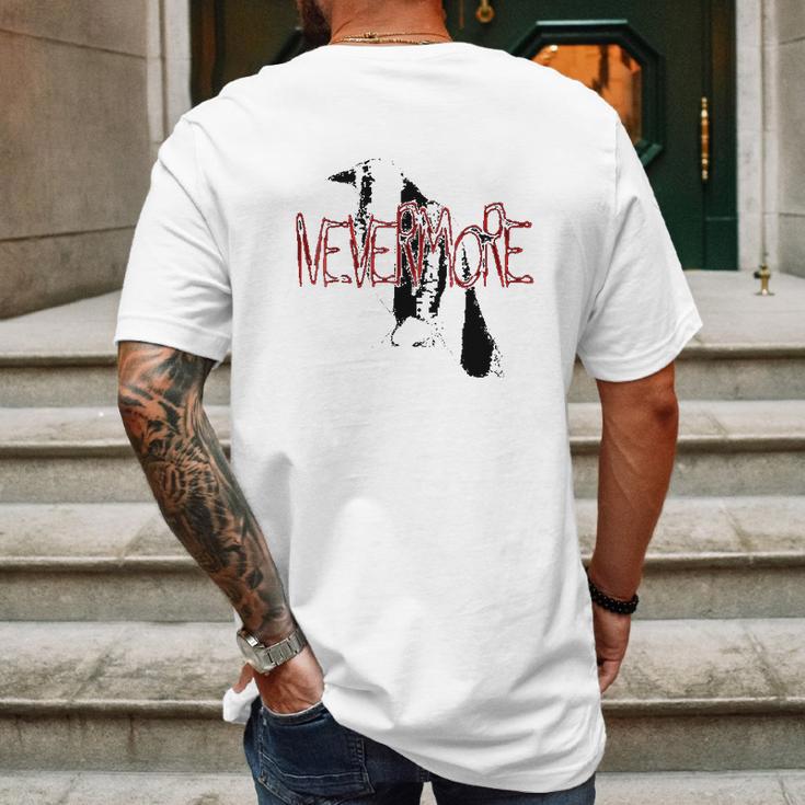 The Raven Nevermore Edgar Allan Poe Mens Back Print T-shirt Gifts for Men