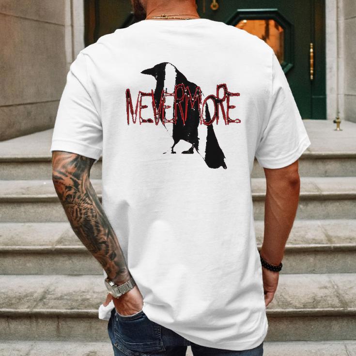 The Raven Nevermore Edgar Allan Poe Mens Back Print T-shirt Gifts for Men