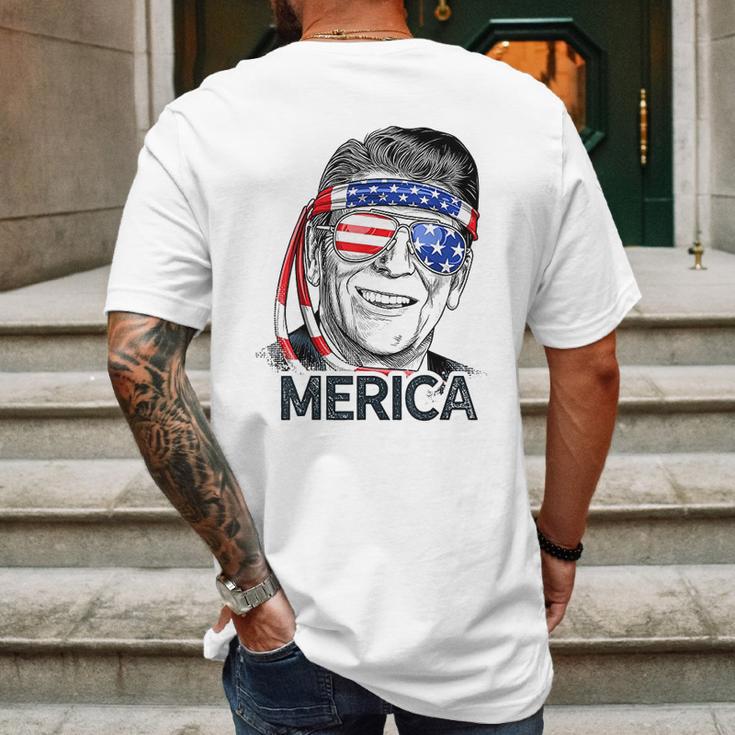 Reagan Ronald Merica 4Th Of July Mens Back Print T-shirt Gifts for Men