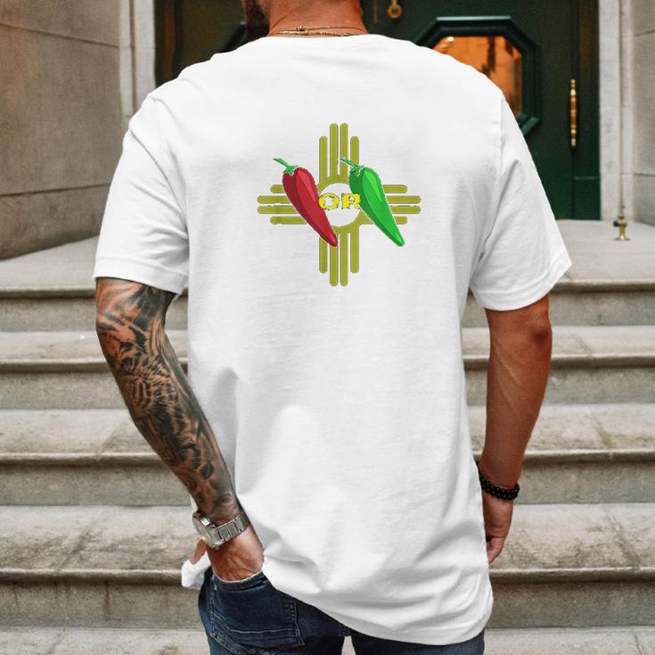 Red Or Green Chile Hatch New Mexico Zia Mens Back Print T-shirt Gifts for Men