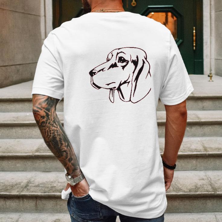 Redbone Coonhound Head Mens Back Print T-shirt Gifts for Men