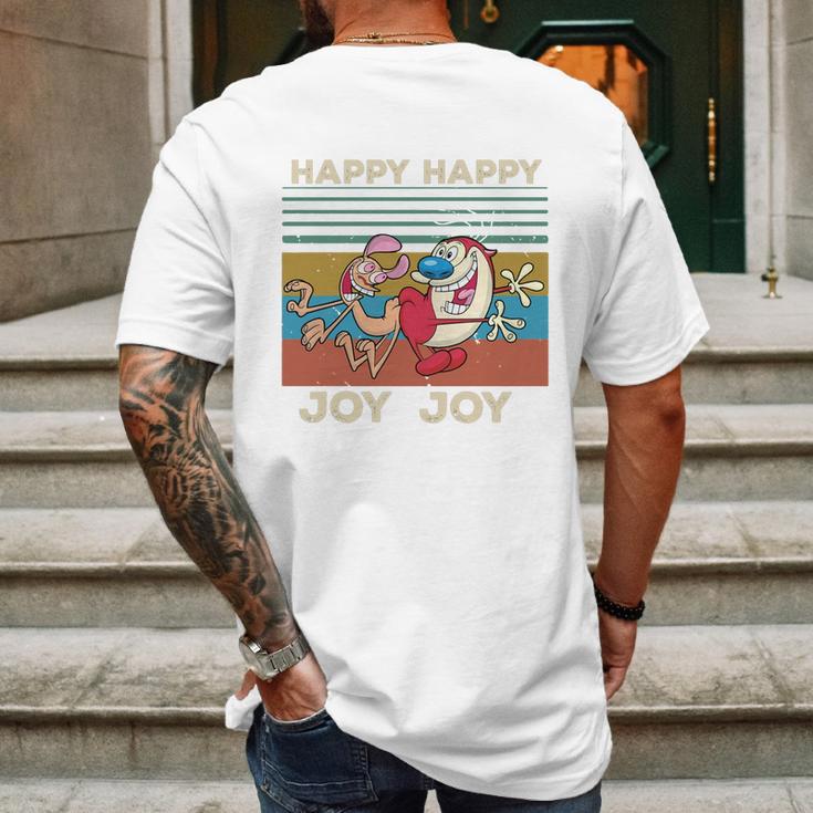 Ren And Stimpy Happy Happy Joy Joy Mens Back Print T-shirt Gifts for Men