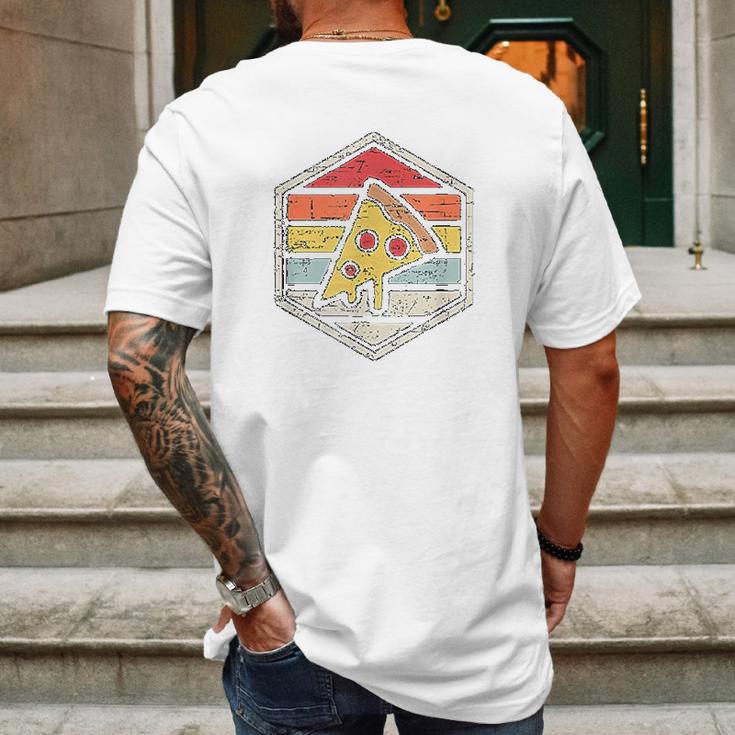 Retro Pizza Junk Food Mens Back Print T-shirt Gifts for Men