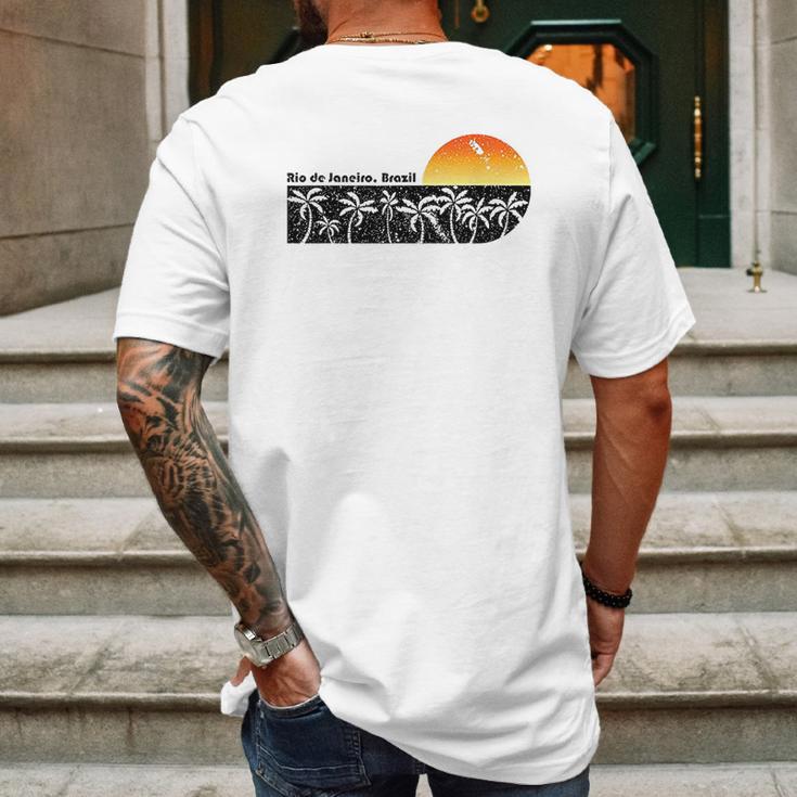 Retro Rio De Janeiro Beach Sunset Mens Back Print T-shirt Gifts for Men