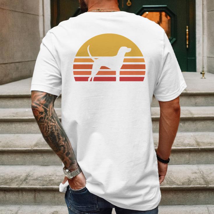 Retro Sun Redbone Coonhound Dog Silhouette Mens Back Print T-shirt Gifts for Men