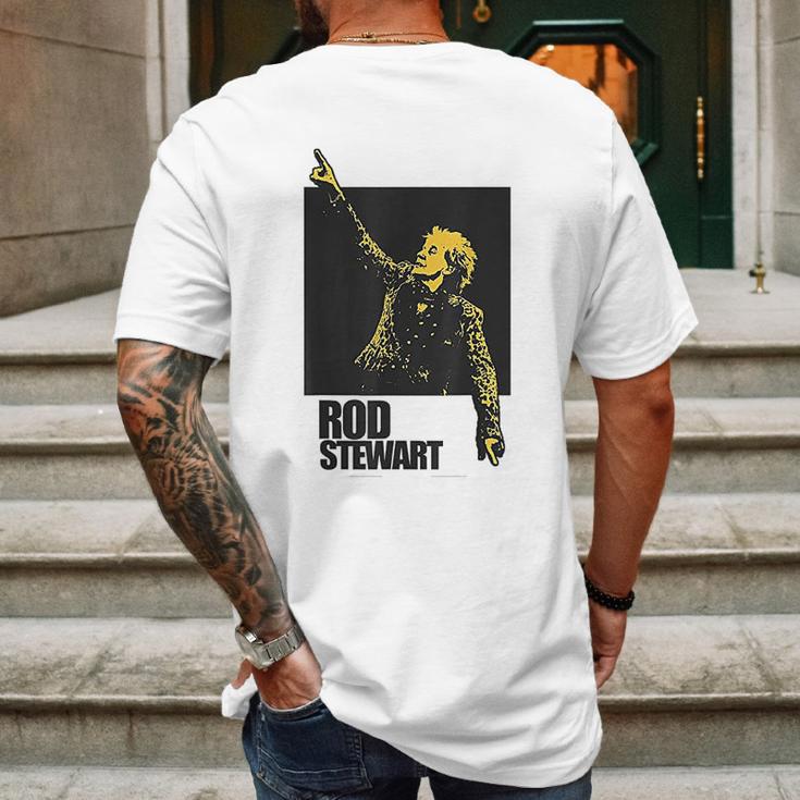 Rod Stewart Pointing Photo Mens Back Print T-shirt Gifts for Men