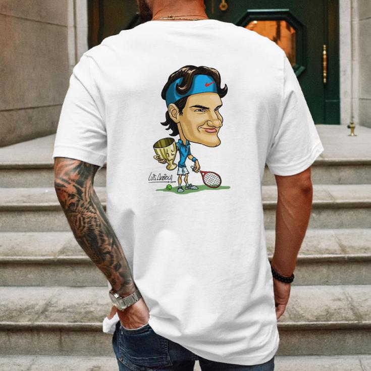 Roger Federer Cartoon Mens Back Print T-shirt Gifts for Men