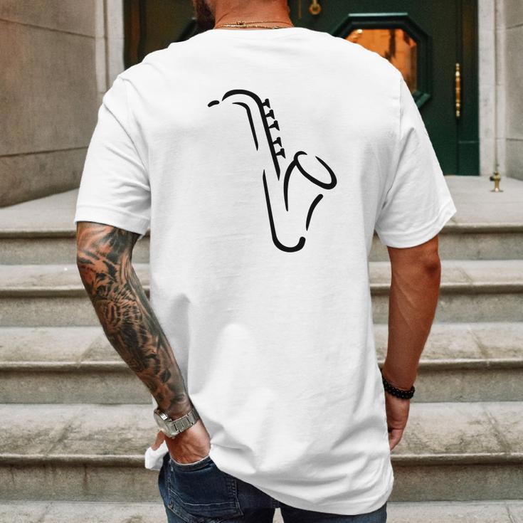 Saxophone T-Shirts - Mens T-Shirt Mens Back Print T-shirt Gifts for Men