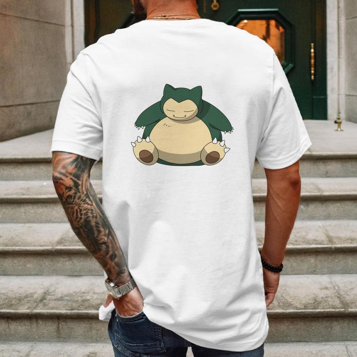 Sleeping In Snorlax Mens Back Print T-shirt Gifts for Men