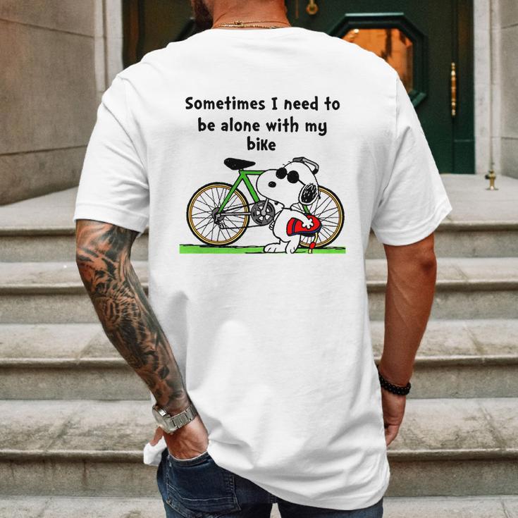 Snoopy Bike Mens Back Print T-shirt Gifts for Men