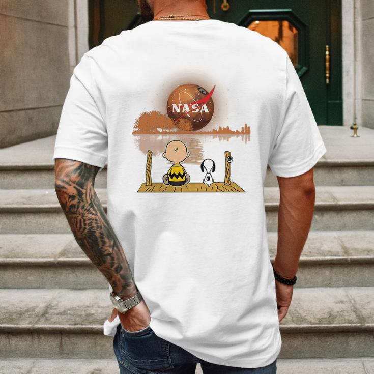 Snoopy What Are You Looking For Nasa Mens Back Print T-shirt Gifts for Men