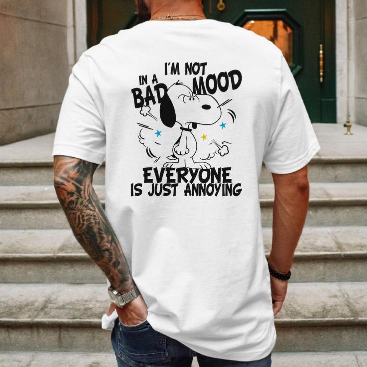 Snoopy Im Not In A Bad Mood Everyone Is Just Annoying Mens Back Print T-shirt Gifts for Men