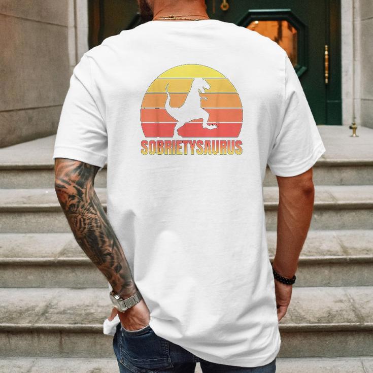 Sobriety Trex Alcoholics Anonymous Aa Sober Af Gift Mens Back Print T-shirt Gifts for Men