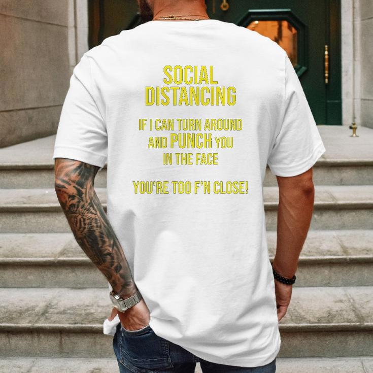 Social Distancing If I Can Punch You You Are Too Close Mens Back Print T-shirt Gifts for Men