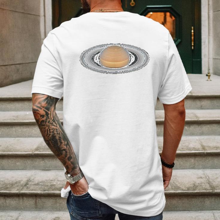 Space Stuff Saturn By Hubble Mens Back Print T-shirt Gifts for Men