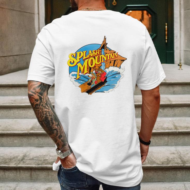 Splash Mountain Funny Mens Back Print T-shirt Gifts for Men