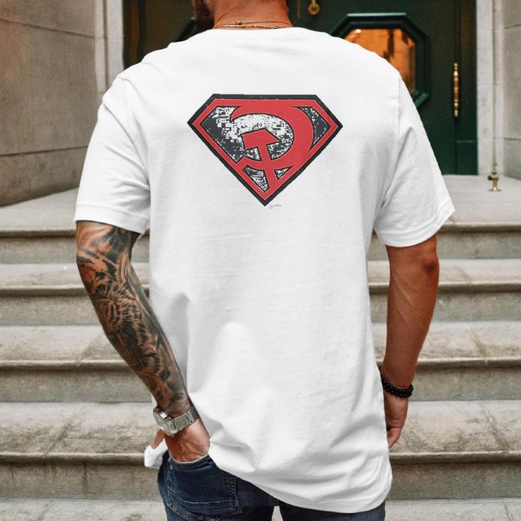 Superman Red Son Symbol Mens Back Print T-shirt Gifts for Men