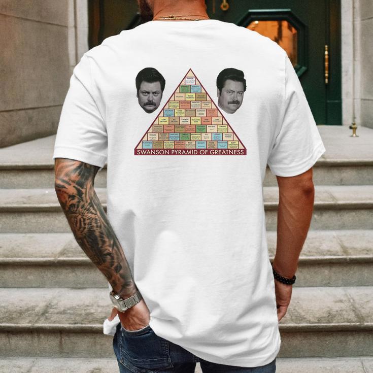 Swanson Pyramid Of Greatness Mens Back Print T-shirt Gifts for Men