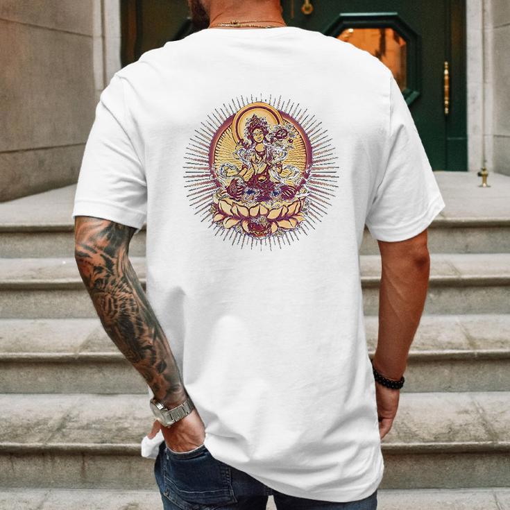 Tara Tibet Buddhismus Lotus Mens Back Print T-shirt Gifts for Men