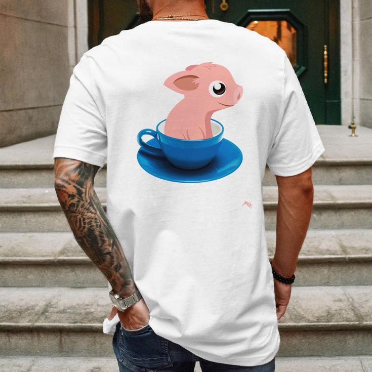 Teacup Pig Piggy Love Mens Back Print T-shirt Gifts for Men