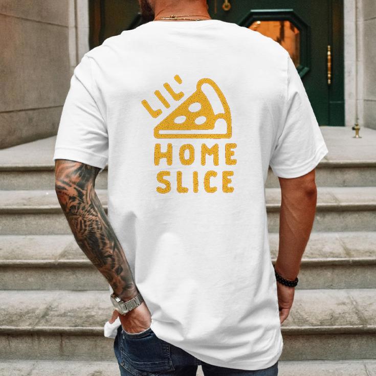 Toddler Lil Home Slice Funny Pizza Pie Younger Sibling Family Mens Back Print T-shirt Gifts for Men