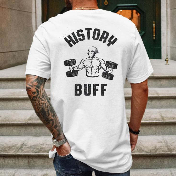 History Buff Funny George Washington 4Th Of July Mens Back Print T-shirt Gifts for Men