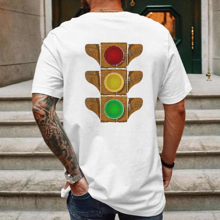 Traffic Light Vintage Rusty Stoplight Stop Go Caution Signal Mens Back Print T-shirt Gifts for Men