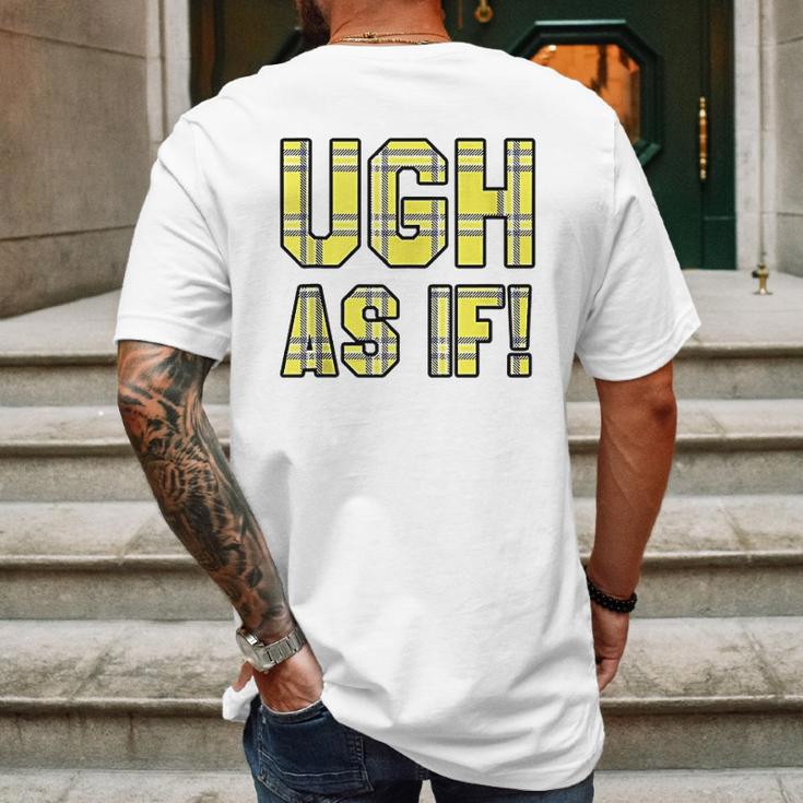 Ugh As If Cher Horowitz Yellow Plaid Lettering Mens Back Print T-shirt Gifts for Men