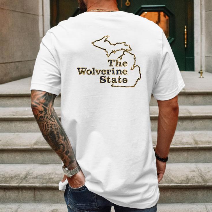 University Of Michigan The Wolverine State Mens Back Print T-shirt Gifts for Men