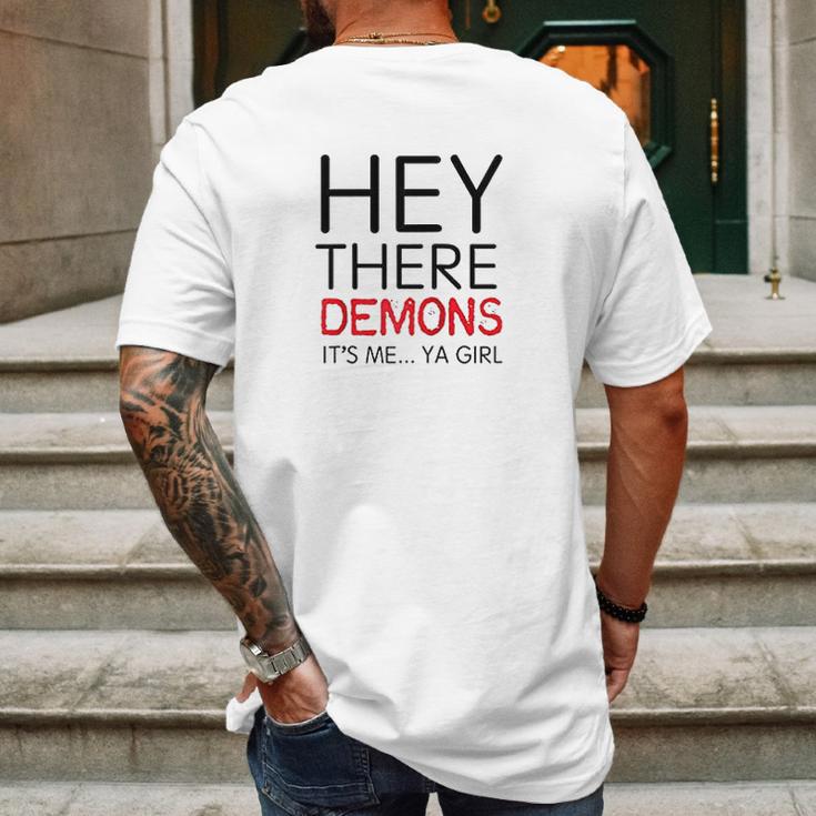 Unsolved Hey There Demons Girl Mens Back Print T-shirt Gifts for Men