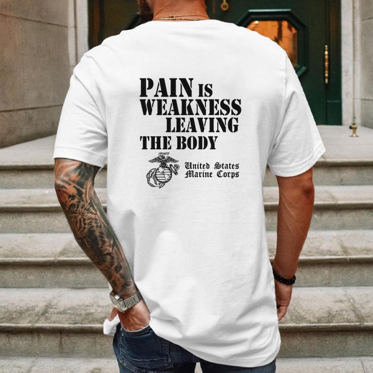 Usmc Pain Is Weakness Leaving The Body Mens Back Print T-shirt Gifts for Men