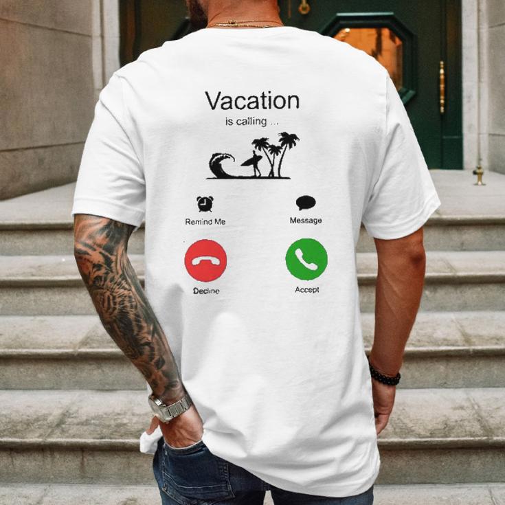 Vacation Is Calling Funny New Trend Mens Back Print T-shirt Gifts for Men