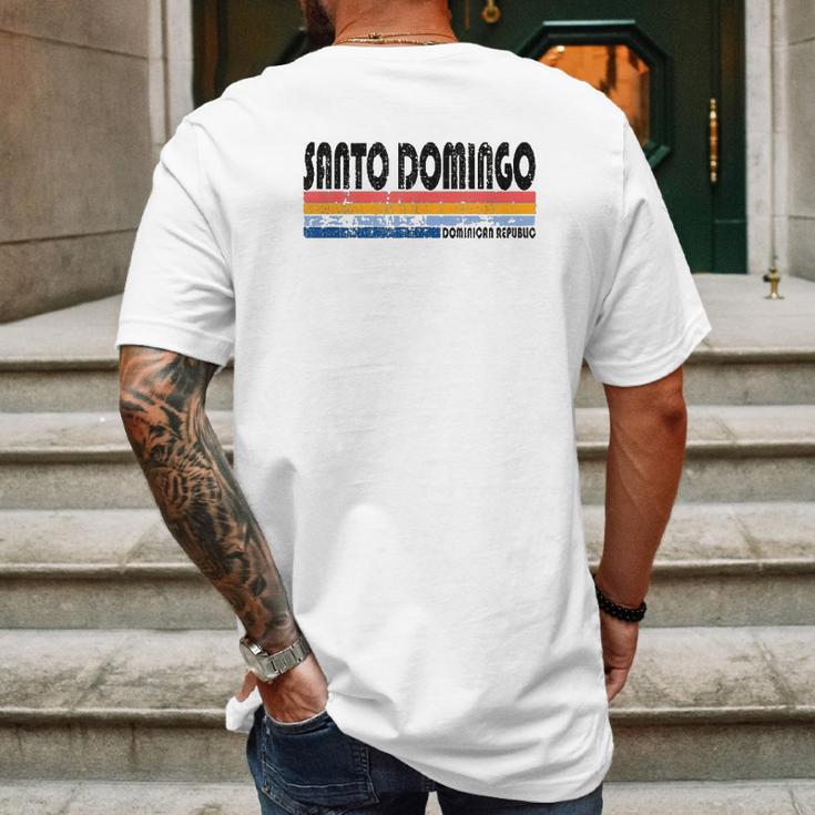 Vintage 70S 80S Style Santo Domingo Mens Back Print T-shirt Gifts for Men