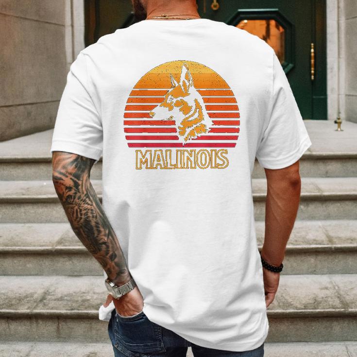 Vintage Belgian Malinois Dog Retro Malinois Gift Birthday Mens Back Print T-shirt Gifts for Men