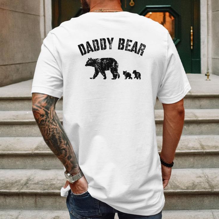 Vintage Daddy Bear With 2 Two Cubs Dad Father Papa T-Shirt Mens Back Print T-shirt Gifts for Men