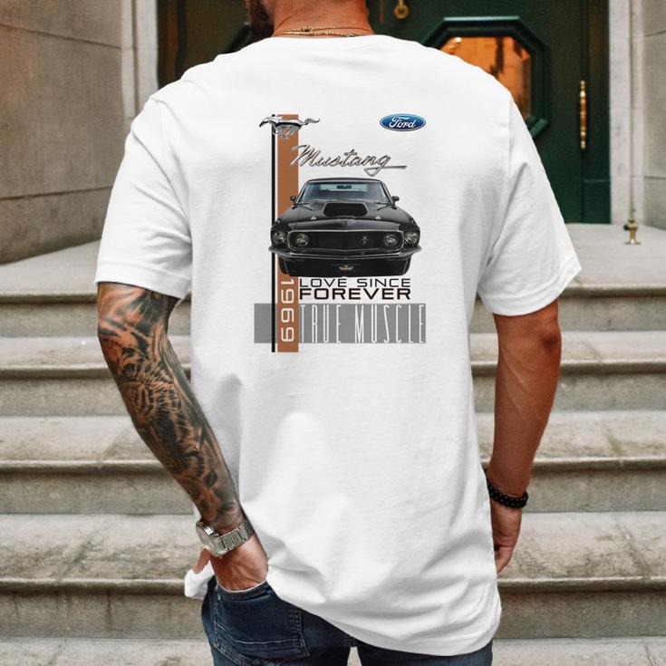 Vintage Mustang Ford 1969 Love Since Forever Mens Back Print T-shirt Gifts for Men