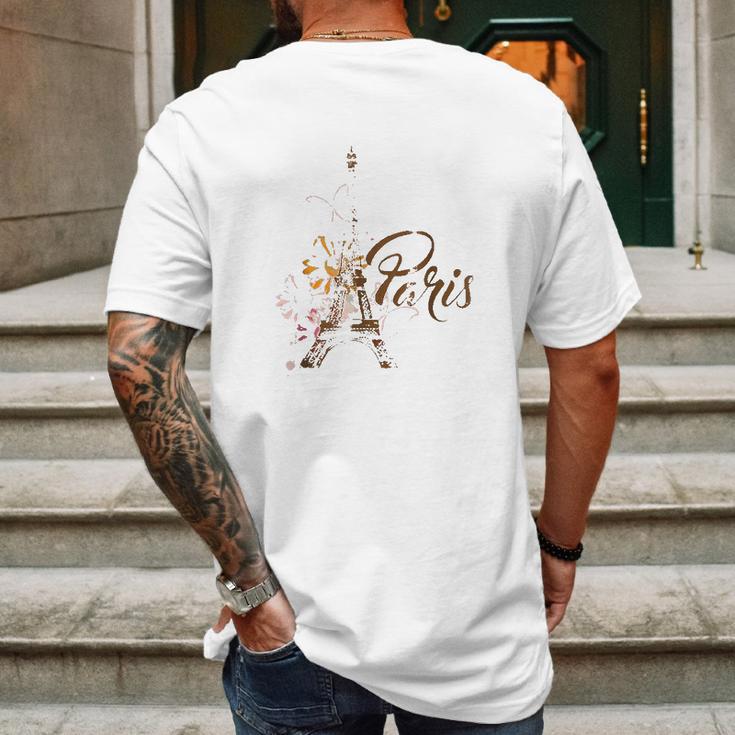 Vintage Paris I Love Travel Wanderlust Eiffel Tower Mens Back Print T-shirt Gifts for Men