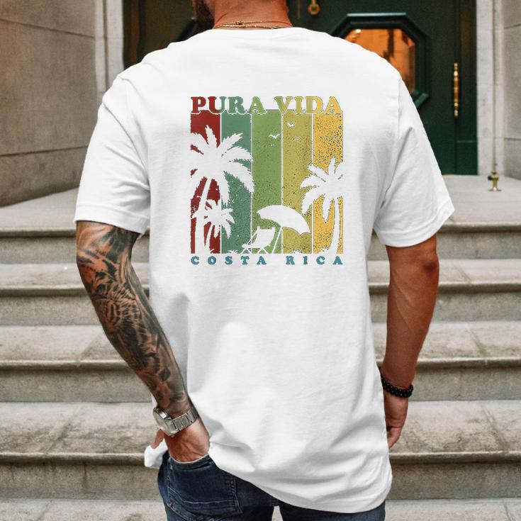 Vintage Retro Summer Vacation Costa Rica Pura Vida Beach Mens Back Print T-shirt Gifts for Men