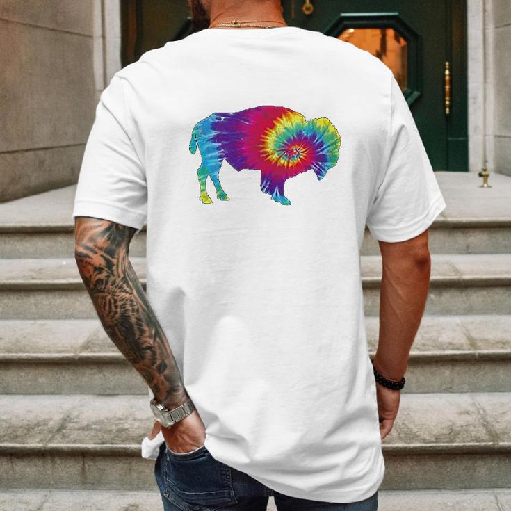 Vintage Tie Dye Bison American Buffalo Mens Back Print T-shirt Gifts for Men