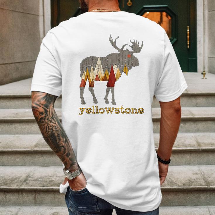 Vintage Yellowstone National Park Bull Moose Mens Back Print T-shirt Gifts for Men