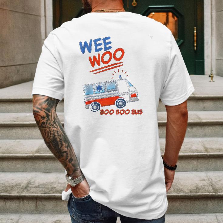 Wee Woo Boo Boo Bus Ambulance Funny Mens Back Print T-shirt Gifts for Men