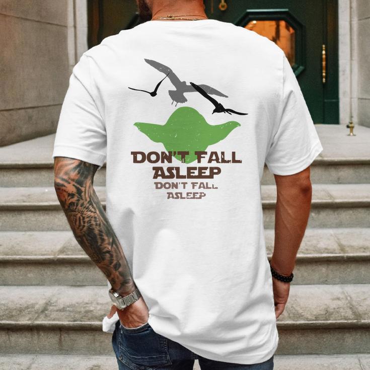 Yoda Seagulls Dont Fall Asleep Shirt Mens Back Print T-shirt Gifts for Men