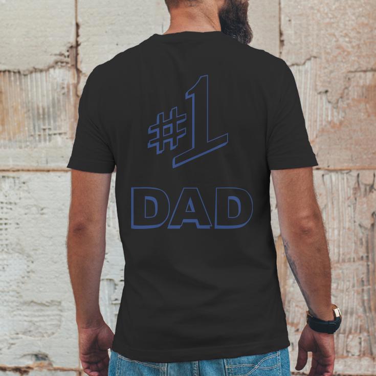 1 Dad Number One Logo Mens Back Print T-shirt Funny Gifts