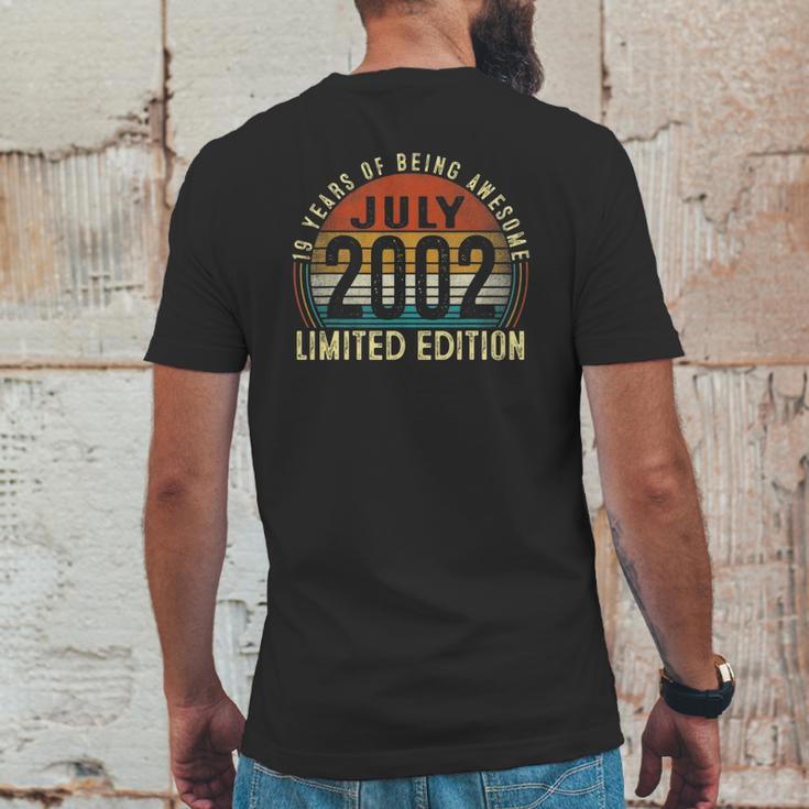 19 Years Old Vintage July 2002 Limited Edition 19Th Birthday Mens Back Print T-shirt Funny Gifts